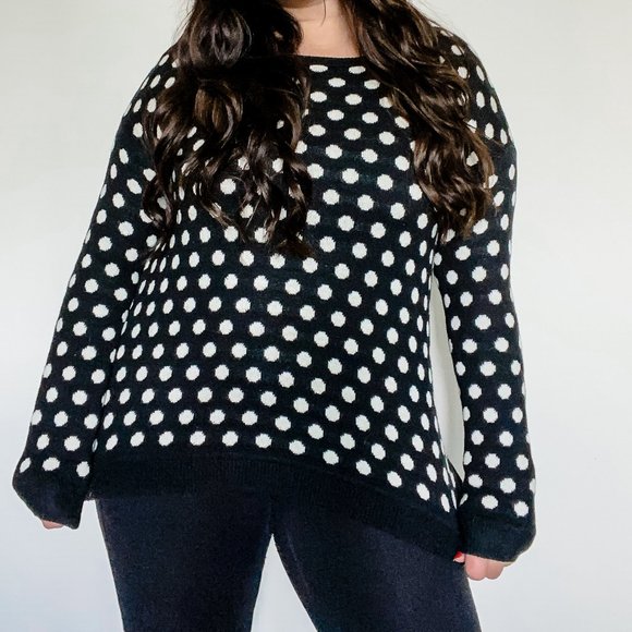 H&M Polka Dot Black And White Sweater - Picture 3 of 7